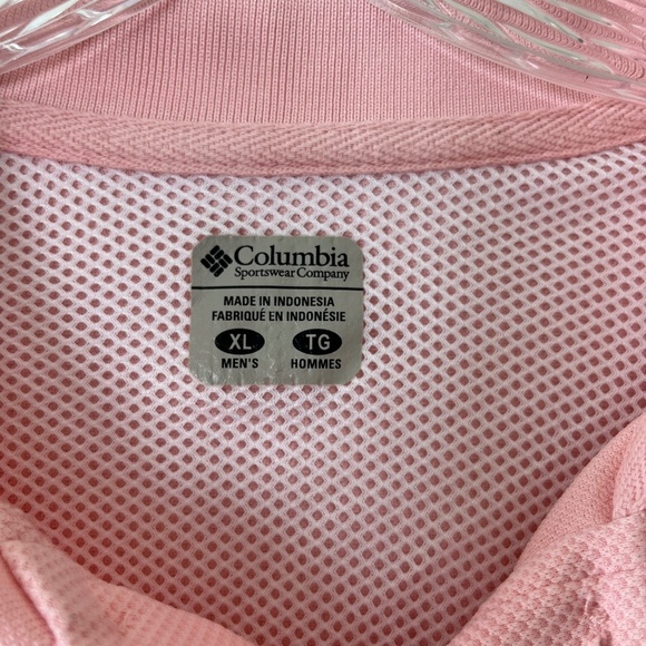 COLUMBIA Peach UPF 40 Polo Standard Fit Shirt Omni Shade PFG Golf, Size XL - Picture 3 of 14